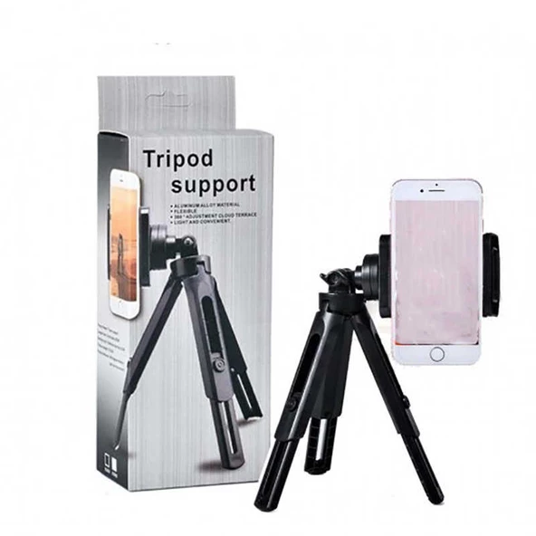 Tripod 5 Kademeli Dik-Yan Duruşlu Telefon Tutucu TR3 Tripod