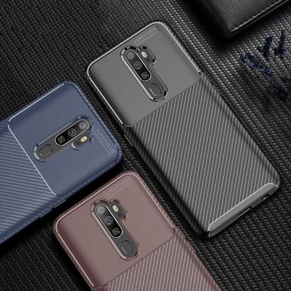 Oppo A9 2020 Kılıf Karbon Silikon Case - 2