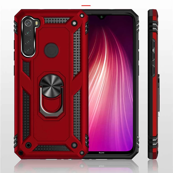 Xiaomi Redmi Note 8 Kılıf Yüzüklü Zırh Tank Vega - 11