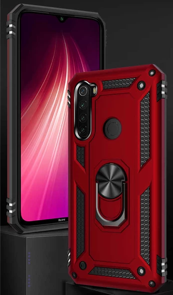 Xiaomi Redmi Note 8 Kılıf Yüzüklü Zırh Tank Vega - 3