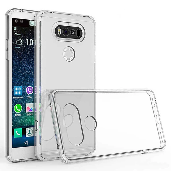 LG V20 Kılıf Şeffaf Silikon Hibrit Case