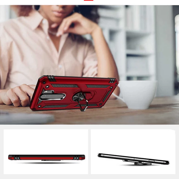 Xiaomi Redmi Note 8 Pro Kılıf Yüzüklü Zırh Tank Vega - 7