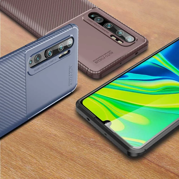 Xiaomi Mi Note 10 Kılıf Karbon Silikon Case