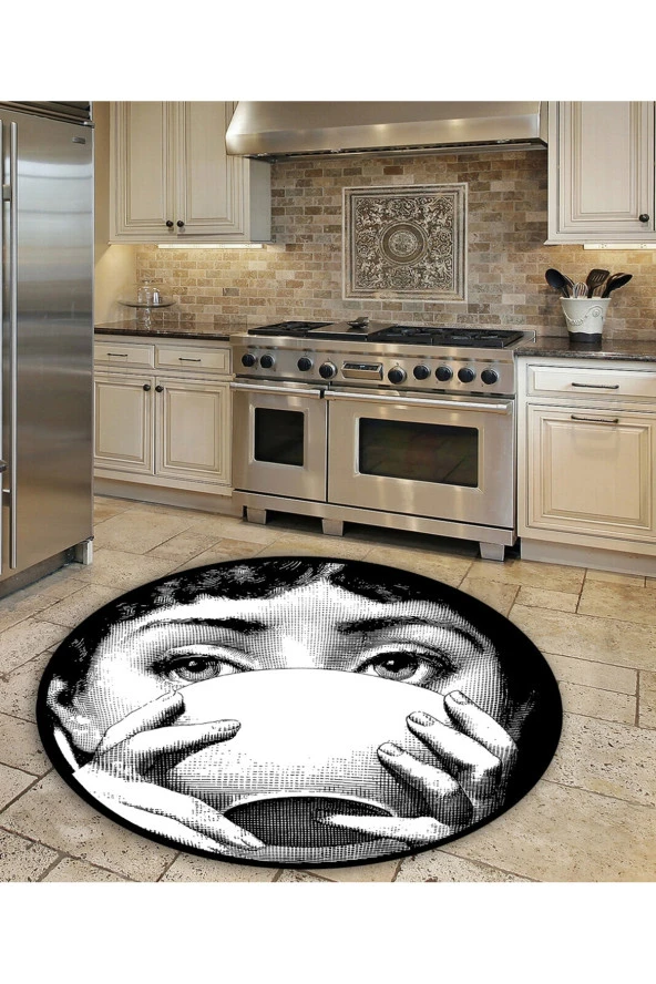 Pop-art Desenli Mutfak Halısı, Yuvarlak Halı, Salon Halısı, Banyo Paspası, Giriş İçin Yuvarlak Halı