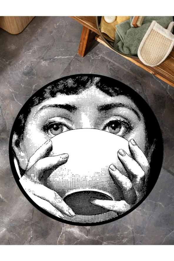 Pop-art Desenli Mutfak Halısı, Yuvarlak Halı, Salon Halısı, Banyo Paspası, Giriş İçin Yuvarlak Halı - 2