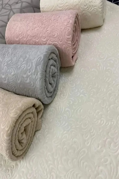 Emboss Battaniye, Çift Kişilik Battaniye, 220x240, Peluş Battaniye, Çeyizlik, - 3