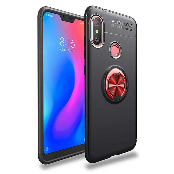 Xiaomi Redmi Note 6 Pro Kılıf Yüzüklü Magnetli Ravel Case