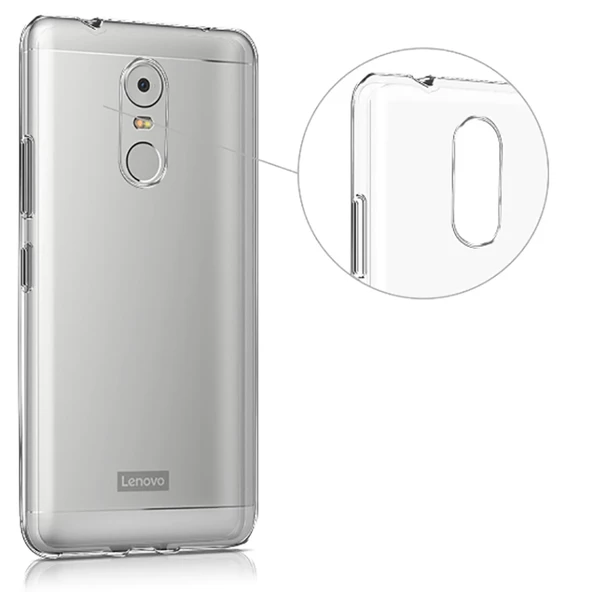 Lenovo K6 Note Kılıf Şeffaf Silikon Hibrit Case