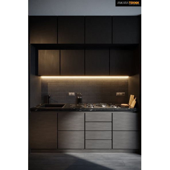 Mutfak Tezgah Üstü Için Ince Cob Şerit Led 12v Adaptör Tak Çalıştır Anahtarlı ( 4000k) - 5