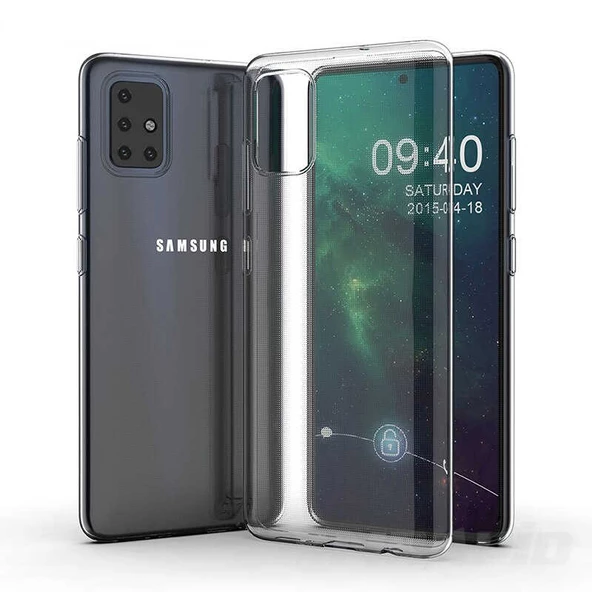 Samsung Galaxy A71 Kılıf Şeffaf Silikon Hibrit Case