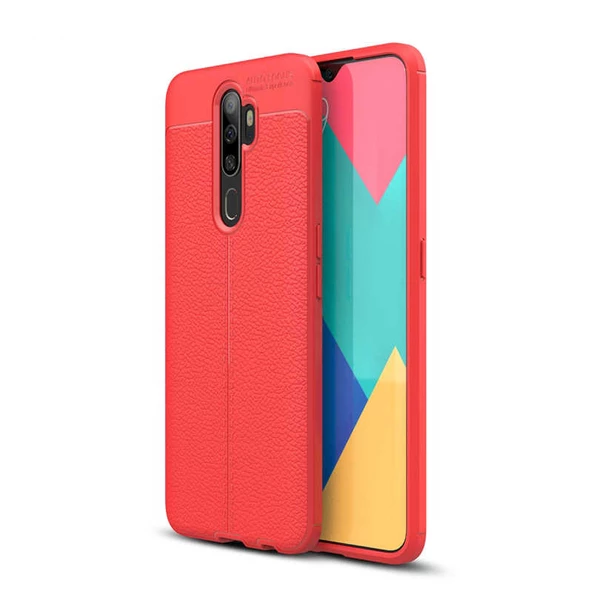 Oppo A9 2020 Kılıf Deri Tarzı Niss Silikon Case