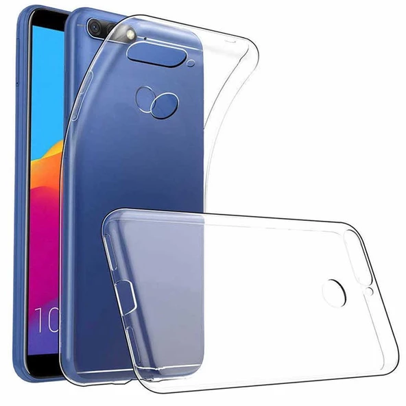 Huawei Y7 2018 Kılıf Şeffaf Silikon Hibrit Case