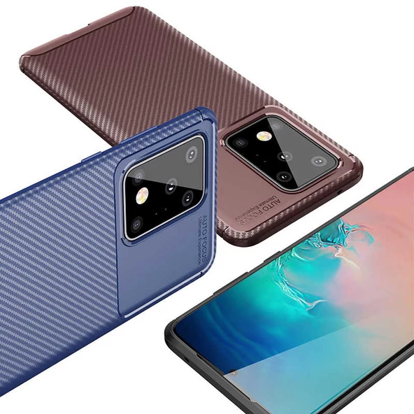 Samsung Galaxy S20 Ultra Kılıf Karbon Silikon Case - 5