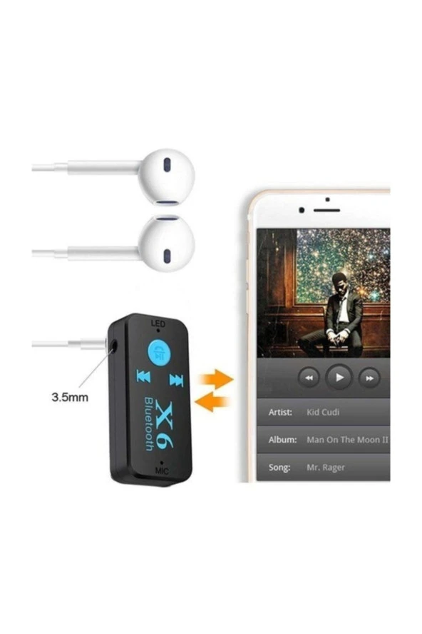 Bluetooth Müzik Alıcısı 3.5 mm Aux Adaptör Araç Kiti 3in1 - Cyber An-6999 X6 - 2
