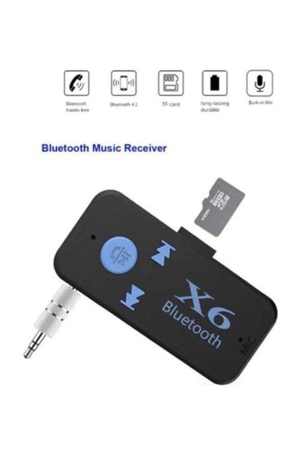 Bluetooth Müzik Alıcısı 3.5 mm Aux Adaptör Araç Kiti 3in1 - Cyber An-6999 X6 - 4