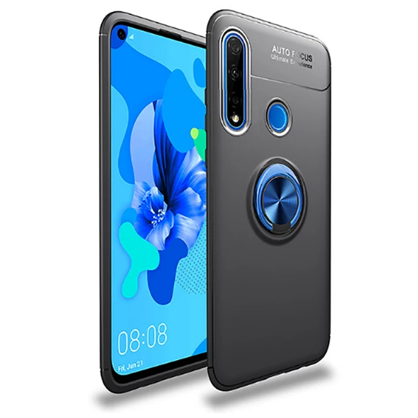 Huawei P40 Lite E Kılıf Yüzüklü Magnetli Ravel Case