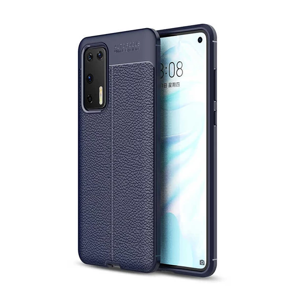 Huawei P40 Kılıf Deri Tarzı Niss Silikon Case