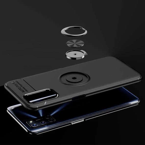 Oppo Reno A92 Kılıf Yüzüklü Magnetli Ravel Case - 7