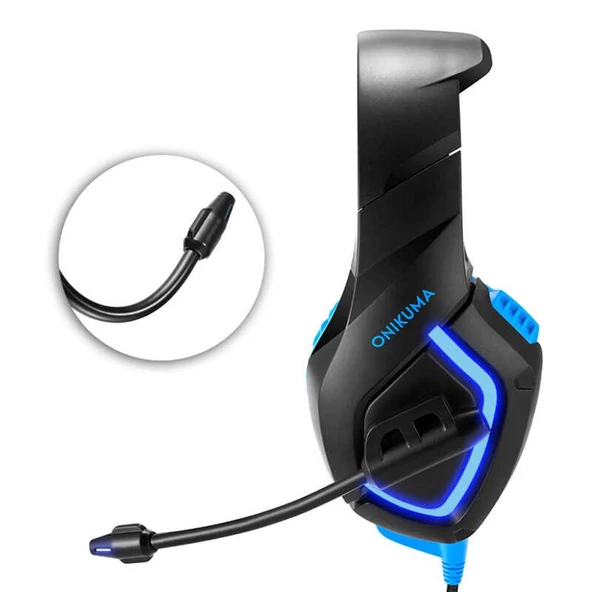 RGB Işıklı Oyuncu Kulaklığı Kulaküstü Onikuma K1B 3.5mm - 5