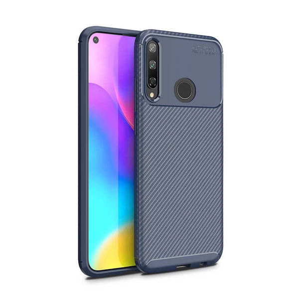 Huawei P40 Lite E Kılıf Karbon Silikon Case - 12