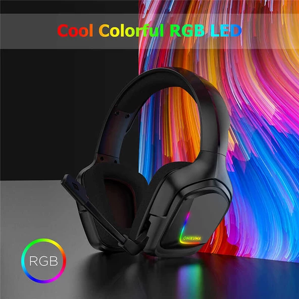 RGB Işıklı Oyuncu Kulaklığı Kulaküstü Onikuma K20 RGB 3.5mm - 2
