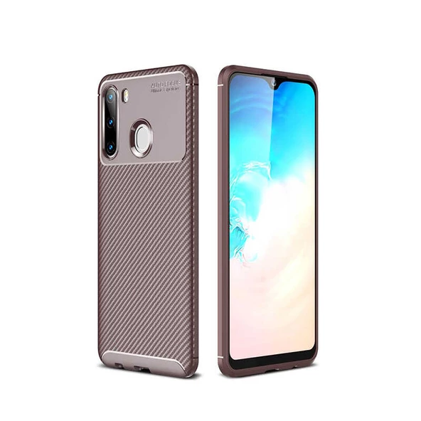 Samsung Galaxy A21 Kılıf Karbon Silikon Case