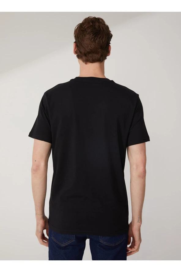O Yaka Düz Siyah Erkek T-shirt Ts1014000281 - Resim 5