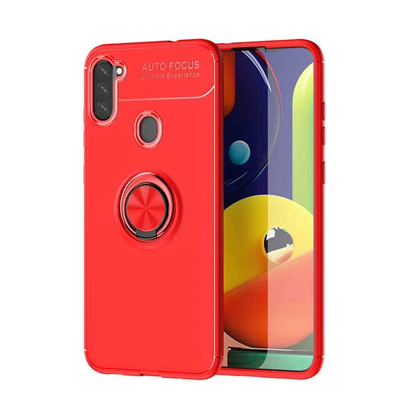 Samsung Galaxy M11 Kılıf Yüzüklü Magnetli Ravel Case