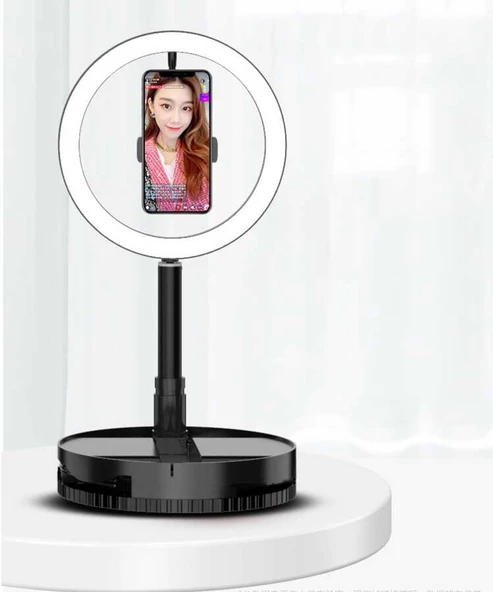 Ring Light Youtuber Tictok Makyaj Işıklı Telefon Tutucu 26 Cm Foldable