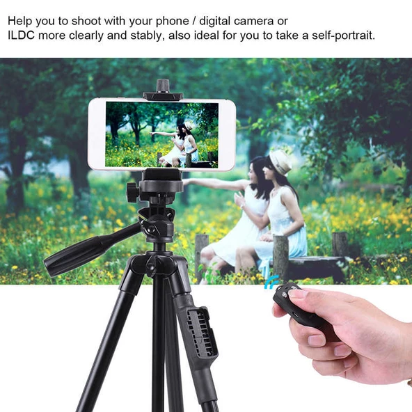 Bluetoothlu Tripod Tam Orjinal Telefon Tutucu Tripod 43cm-125cm 5208 - 7