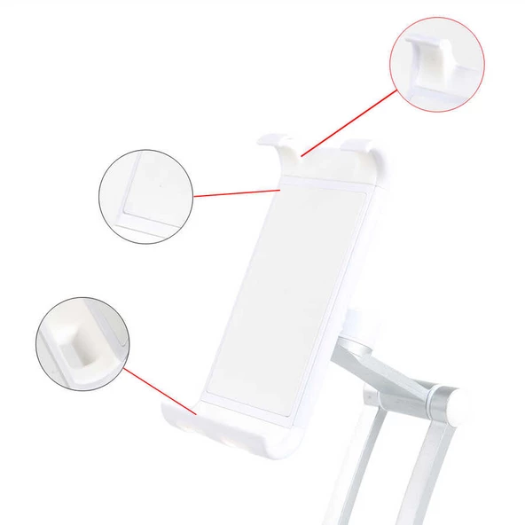 Tablet Telefon Tutucu Standı Teleskopik Duvar / Masa PB-41E - 5