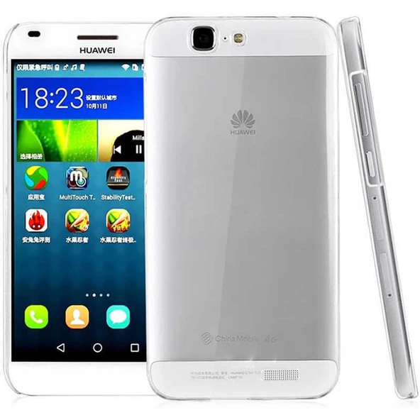 Huawei Ascend G7 Kılıf Şeffaf Silikon Hibrit Case