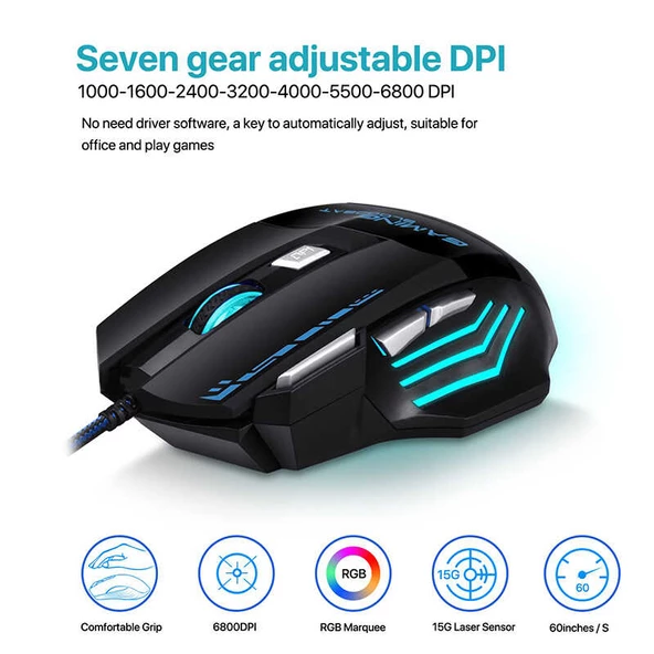 RGB Işıklı Oyuncu Mouse GM02 - 4
