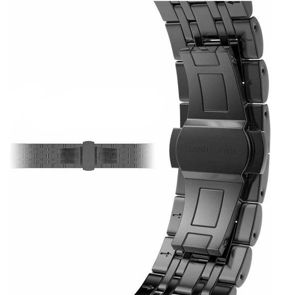 Apple Watch 42/44/45/46/49mm Kordon Şeritli Metal Kordon 14 2/3/4/5/6/se/7/8/9/10/ultra - 9
