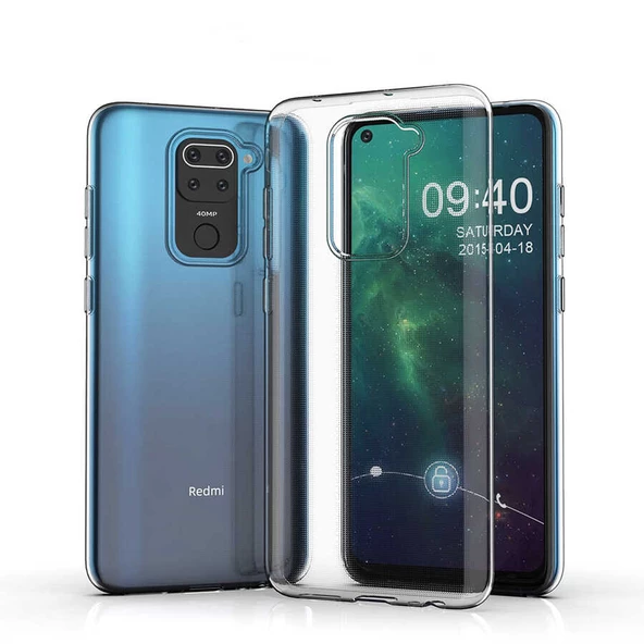 Xiaomi Redmi Note 9 Kılıf Şeffaf Silikon Hibrit Case