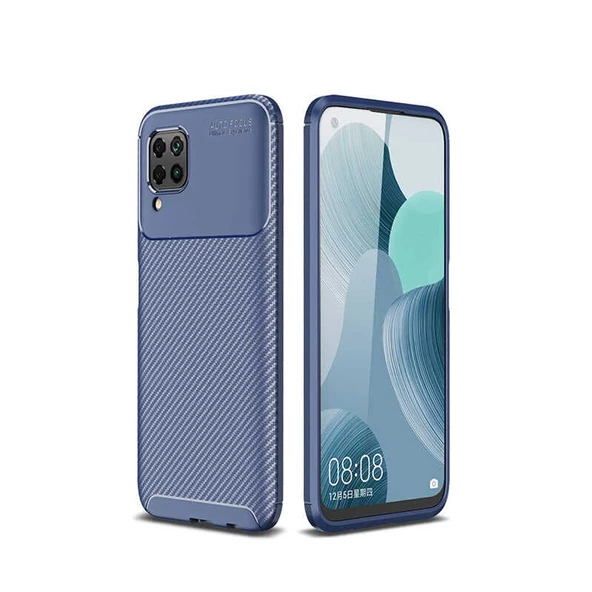 Huawei P40 Lite Kılıf Karbon Silikon Case