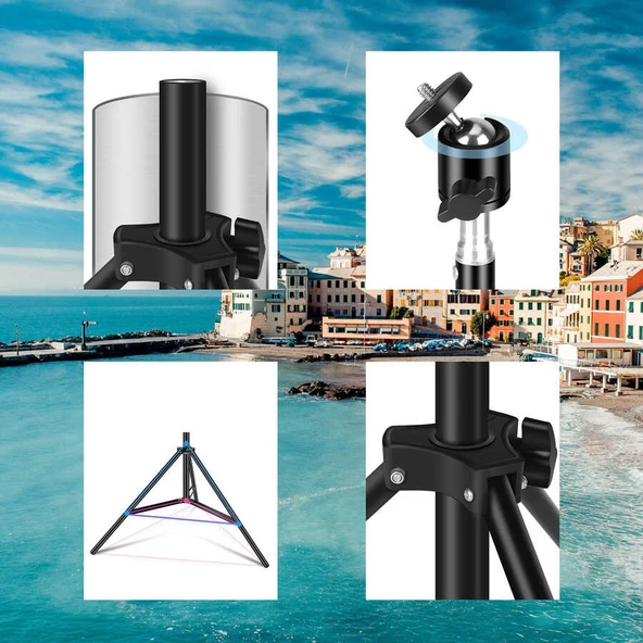 Profesyonel Tripod Monopod Aluminyum Tablet Tutucu 160 cm L16-095 Tripod - 8
