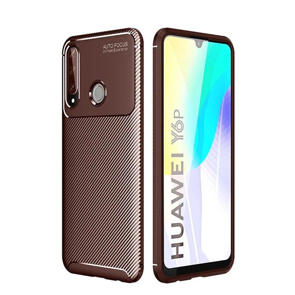 Huawei Y6P Kılıf Karbon Silikon Case