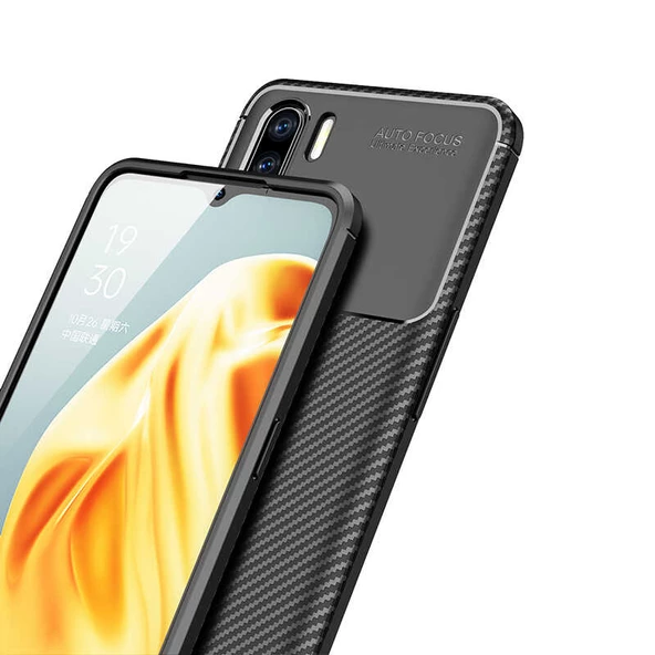 Oppo A91 Kılıf Karbon Silikon Case - 7