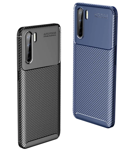 Oppo A91 Kılıf Karbon Silikon Case - 2