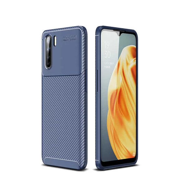 Oppo A91 Kılıf Karbon Silikon Case - 12