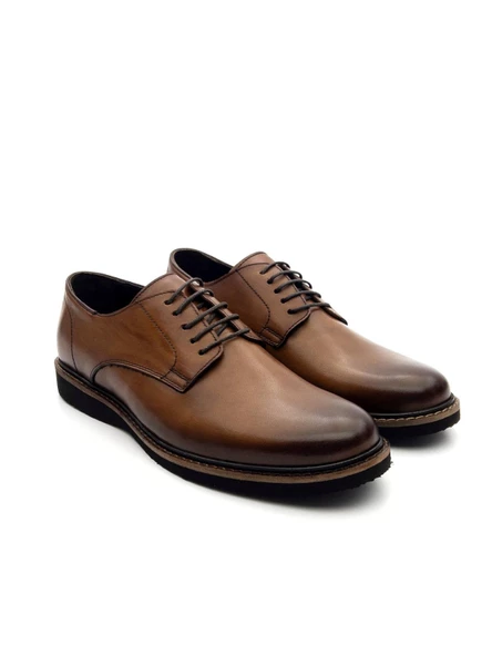 Komcero 7416 Erkek Hakiki Deri Bağcıklı Klasik Casual Ayakkabı - 4