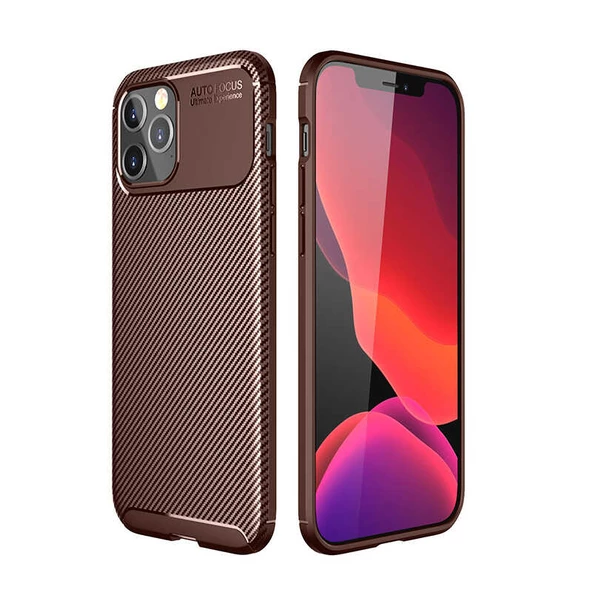 Apple iPhone 12 Pro Max Kılıf Karbon Silikon Case