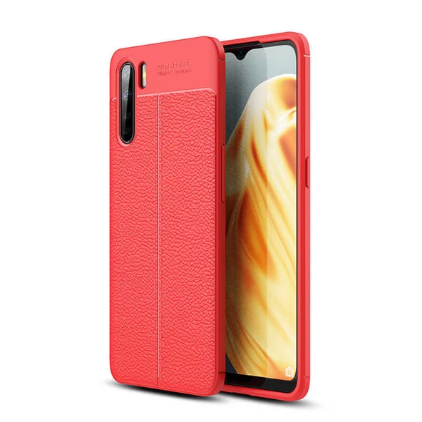 Oppo Reno 3 Kılıf Deri Tarzı Niss Silikon Case