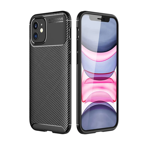 Apple iPhone 12 Kılıf Karbon Silikon Case