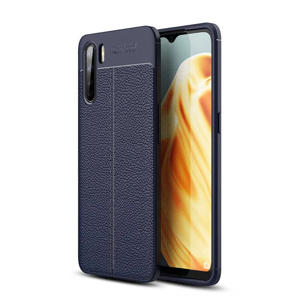 Oppo A91 Kılıf Deri Tarzı Niss Silikon Case