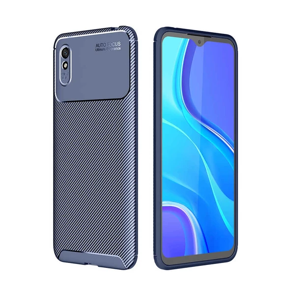 Xiaomi Redmi 9A Kılıf Karbon Silikon Case