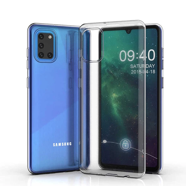 Samsung Galaxy A31 Kılıf Şeffaf Silikon Hibrit Case