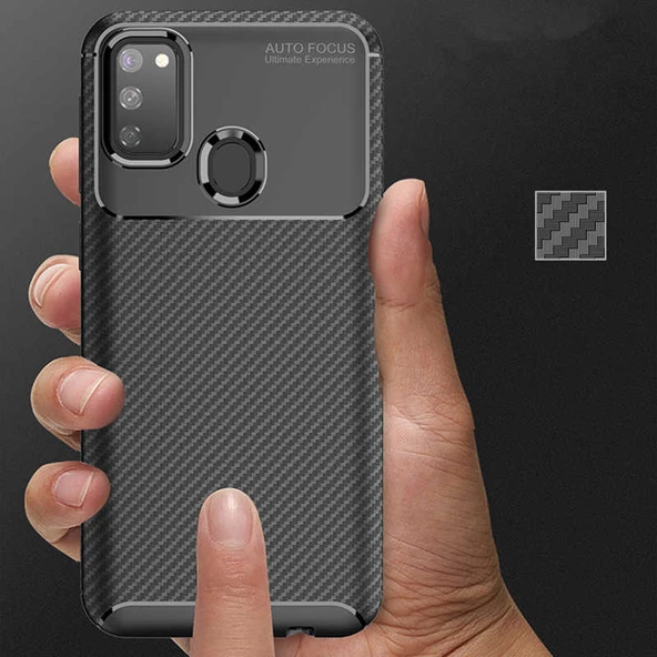 Samsung Galaxy M21 Kılıf Karbon Silikon Case - 6