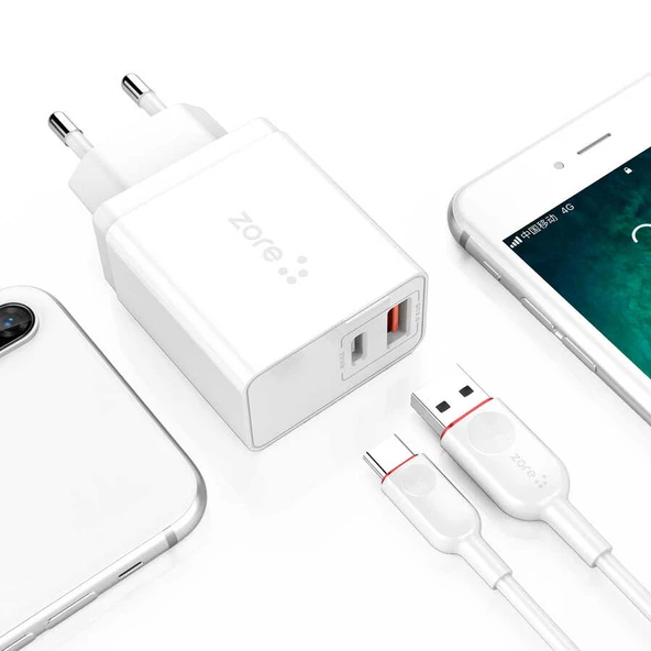 Zore XMac Serisi ZR-X2 Type-C 2 in 1 Şarj Seti - 7